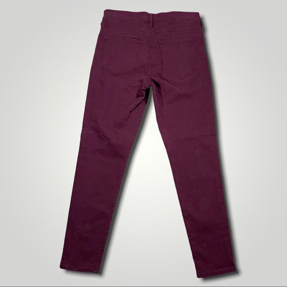 GAP EASY Y2K SKINNY LEGGINGS MAROON WINE DENIM JEANS - 28R - Picture 4 of 8